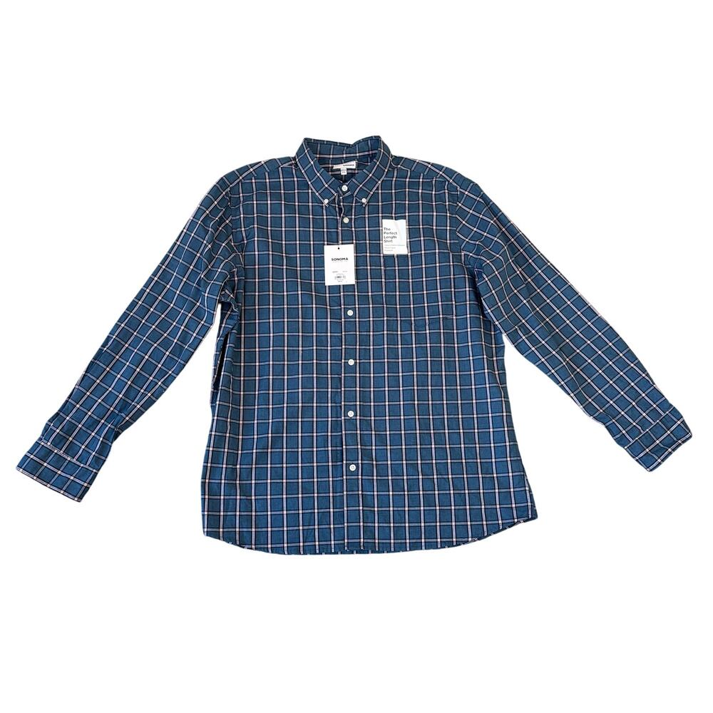 Sonoma Goods For Life Perfect Length Button Up Shirt US Men's XXL